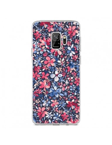 Coque Samsung S9 Colorful Little Flowers Navy - Ninola Design
