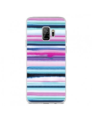 Coque Samsung S9 Degrade Stripes Watercolor Pink - Ninola Design