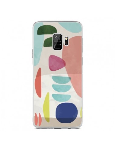 Coque Samsung S9 Moody Geometry Multi White - Ninola Design