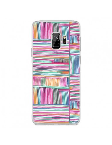 Coque Samsung S9 Watercolor Linear Meditation Pink - Ninola Design