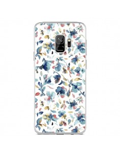 Coque Samsung S9 Watery Hibiscus Blue - Ninola Design