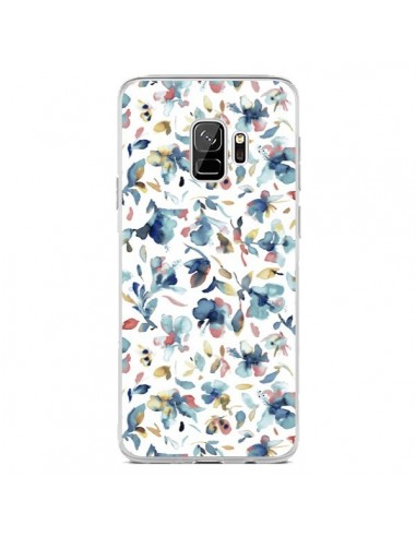 Coque Samsung S9 Watery Hibiscus Blue - Ninola...