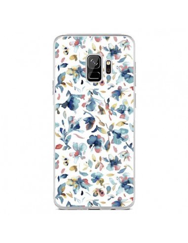 Coque Samsung S9 Watery Hibiscus Blue - Ninola Design