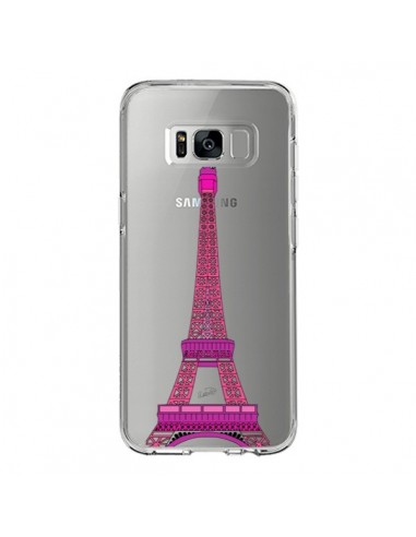 Coque Samsung S8 Tour Eiffel Rose Paris Transparente - Asano Yamazaki