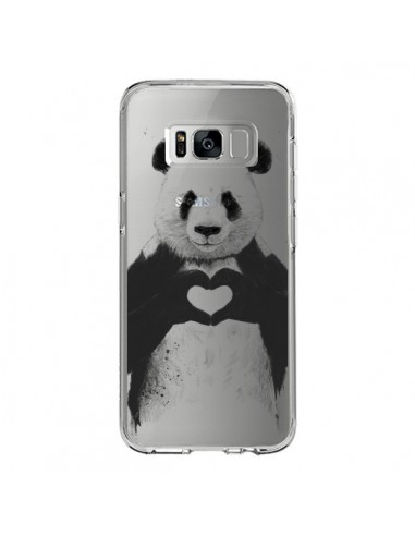 Coque Samsung S8 Panda All You Need Is Love Transparente - Balazs Solti