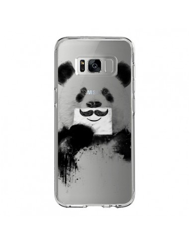 Coque Samsung S8 Funny Panda Moustache Transparente - Balazs Solti