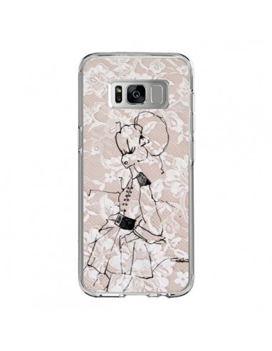 Coque Samsung S8 Croquis Dentelle Femme Fashion Mode - Cécile