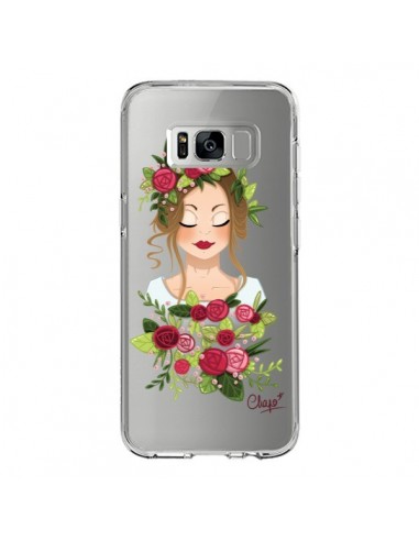 Coque Samsung S8 Femme Closed Eyes Fleurs Transparente - Chapo