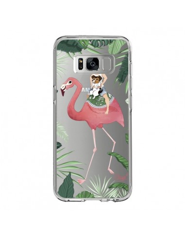 Coque Samsung S8 Lolo Love Flamant Rose Chien Transparente - Chapo