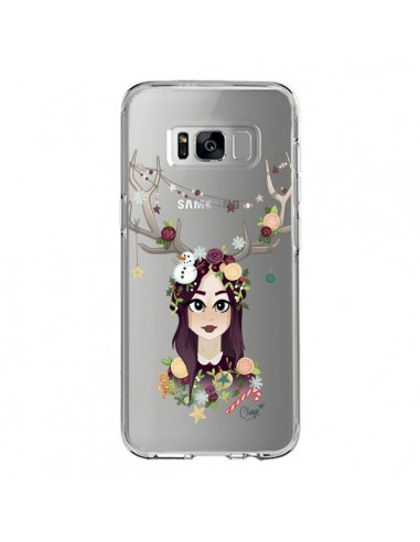 Coque Samsung S8 Christmas Girl Femme Noel Bois Cerf Transparente - Chapo