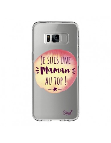 Coque Samsung S8 Je suis une Maman au Top Orange Transparente - Chapo