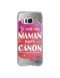 Coque Samsung S8 Je suis une Maman super Canon Rose...