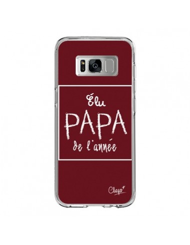 Coque Samsung S8 Elu Papa de l'Année Rouge Bordeaux - Chapo