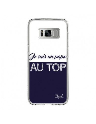 Coque Samsung S8 Je suis un Papa au Top Bleu Marine - Chapo