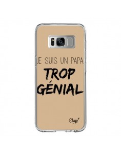 Coque Samsung S8 Je suis un Papa trop Génial Beige - Chapo