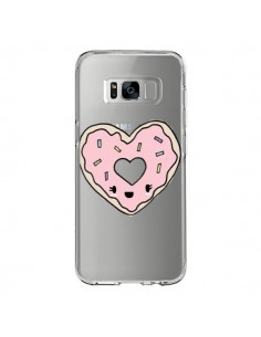 Coque Samsung S8 Donuts Heart Coeur Rose Transparente -...