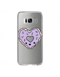 Coque Samsung S8 Donuts Heart Coeur Violet Transparente -...