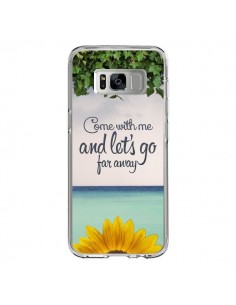 Coque Samsung S8 Let's Go Far Away Flower Fleur Tournesol...
