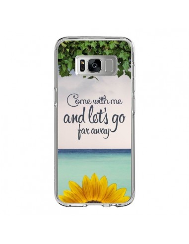 Coque Samsung S8 Let's Go Far Away Flower Fleur Tournesol - Eleaxart