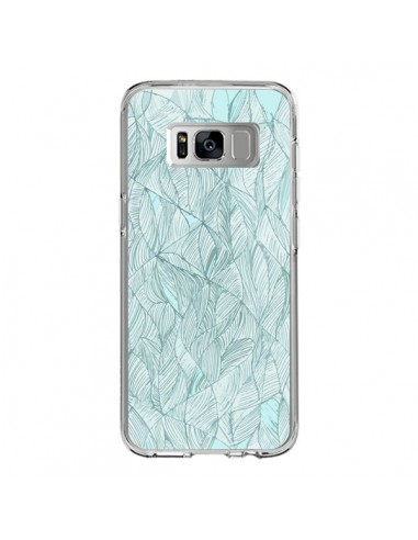 Coque Samsung S8 Courbes Meandre Bleu Vert Nuageux -  Léa Clément