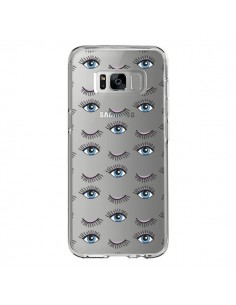 Coque Samsung S8 Eyes Oeil Yeux Bleus Mosaïque...