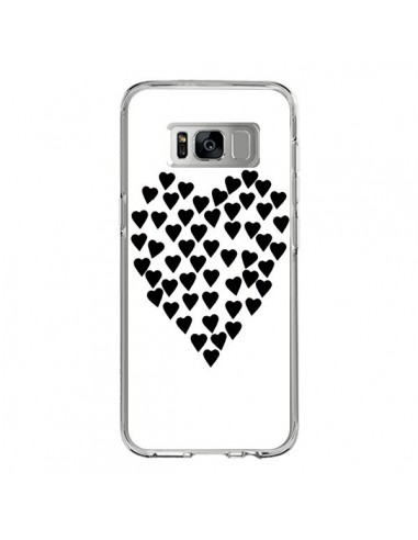 Coque Samsung S8 Coeur en coeurs noirs - Project M