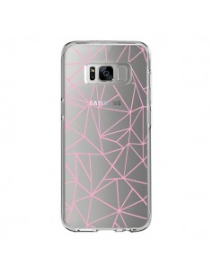 Coque Samsung S8 Lignes Triangle Rose Transparente -...