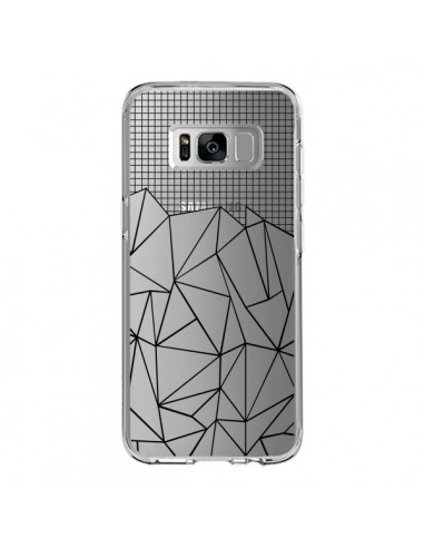 Coque Samsung S8 Lignes Grille Grid Abstract Noir Transparente - Project M
