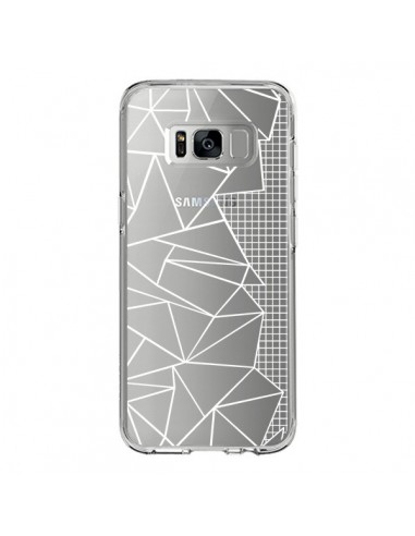 Coque Samsung S8 Lignes Grilles Side Grid Abstract Blanc Transparente - Project M