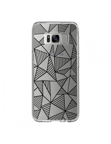 Coque Samsung S8 Lignes Grilles Triangles Grid Abstract Noir Transparente - Project M