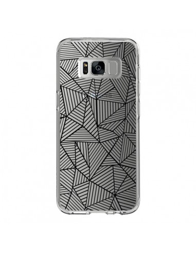 Coque Samsung S8 Lignes Grilles Triangles Full Grid Abstract Noir Transparente - Project M