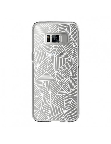 Coque Samsung S8 Lignes Grilles Triangles Full Grid Abstract Blanc Transparente - Project M