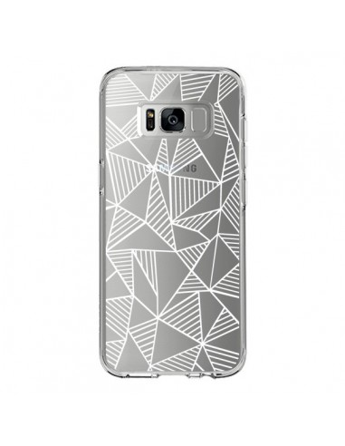 Coque Samsung S8 Lignes Grilles Triangles Grid Abstract Blanc Transparente - Project M