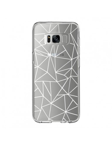 Coque Samsung S8 Lignes Triangles Grid Abstract Blanc Transparente - Project M