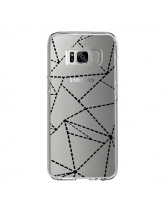 Coque Samsung S8 Lignes Points Abstract Noir Transparente...