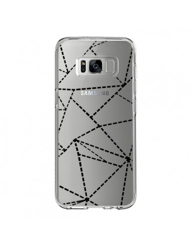 Coque Samsung S8 Lignes Points Abstract Noir Transparente - Project M