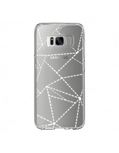 Coque Samsung S8 Lignes Points Abstract Blanc...