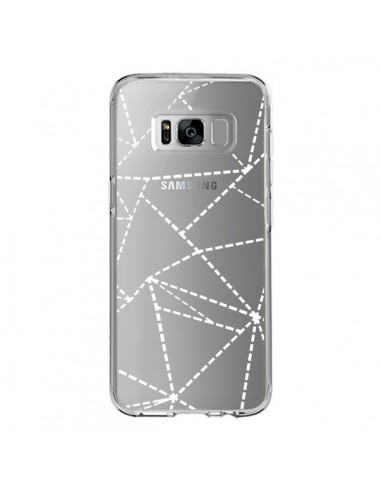 Coque Samsung S8 Lignes Points Abstract Blanc Transparente - Project M