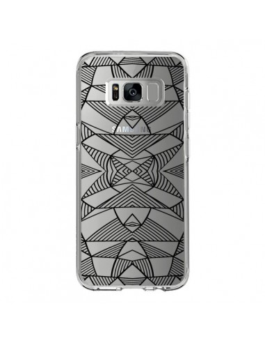 Coque Samsung S8 Lignes Miroir Grilles Triangles Grid Abstract Noir Transparente - Project M