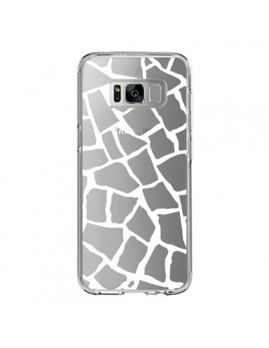 Coque Samsung S8 Girafe Mosaïque Blanc Transparente - Project M