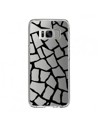 Coque Samsung S8 Girafe Mosaïque Noir Transparente - Project M