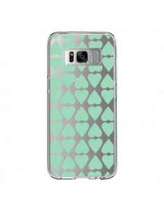 Coque Samsung S8 Coeurs Heart Mint Bleu Vert Transparente...