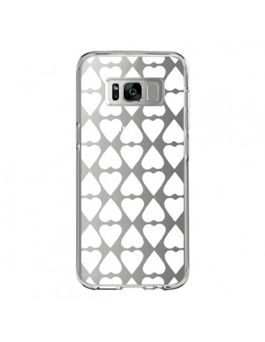 Coque Samsung S8 Coeurs Heart Blanc Transparente - Project M