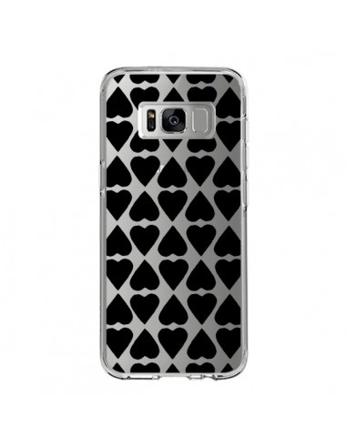 Coque Samsung S8 Coeurs Heart Noir Transparente - Project M