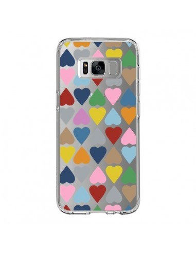 Coque Samsung S8 Coeurs Heart Couleur Transparente - Project M