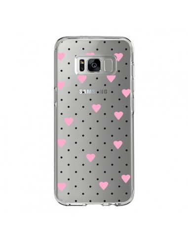 Coque Samsung S8 Point Coeur Rose Pin Point Heart Transparente - Project M