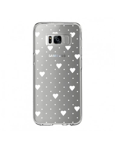 Coque Samsung S8 Point Coeur Blanc Pin Point Heart Transparente - Project M