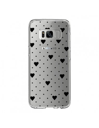 Coque Samsung S8 Point Coeur Noir Pin Point Heart Transparente - Project M