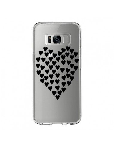 Coque Samsung S8 Coeurs Heart Love Noir Transparente - Project M