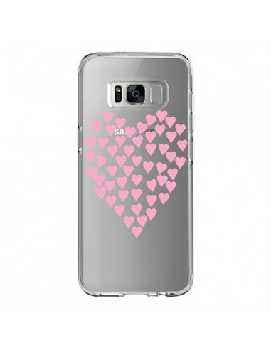 Coque Samsung S8 Coeurs Heart Love Rose Pink Transparente - Project M